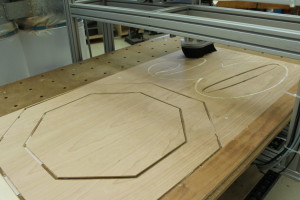 Plywood sign milled out on router