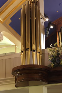 radius crown molding in a church